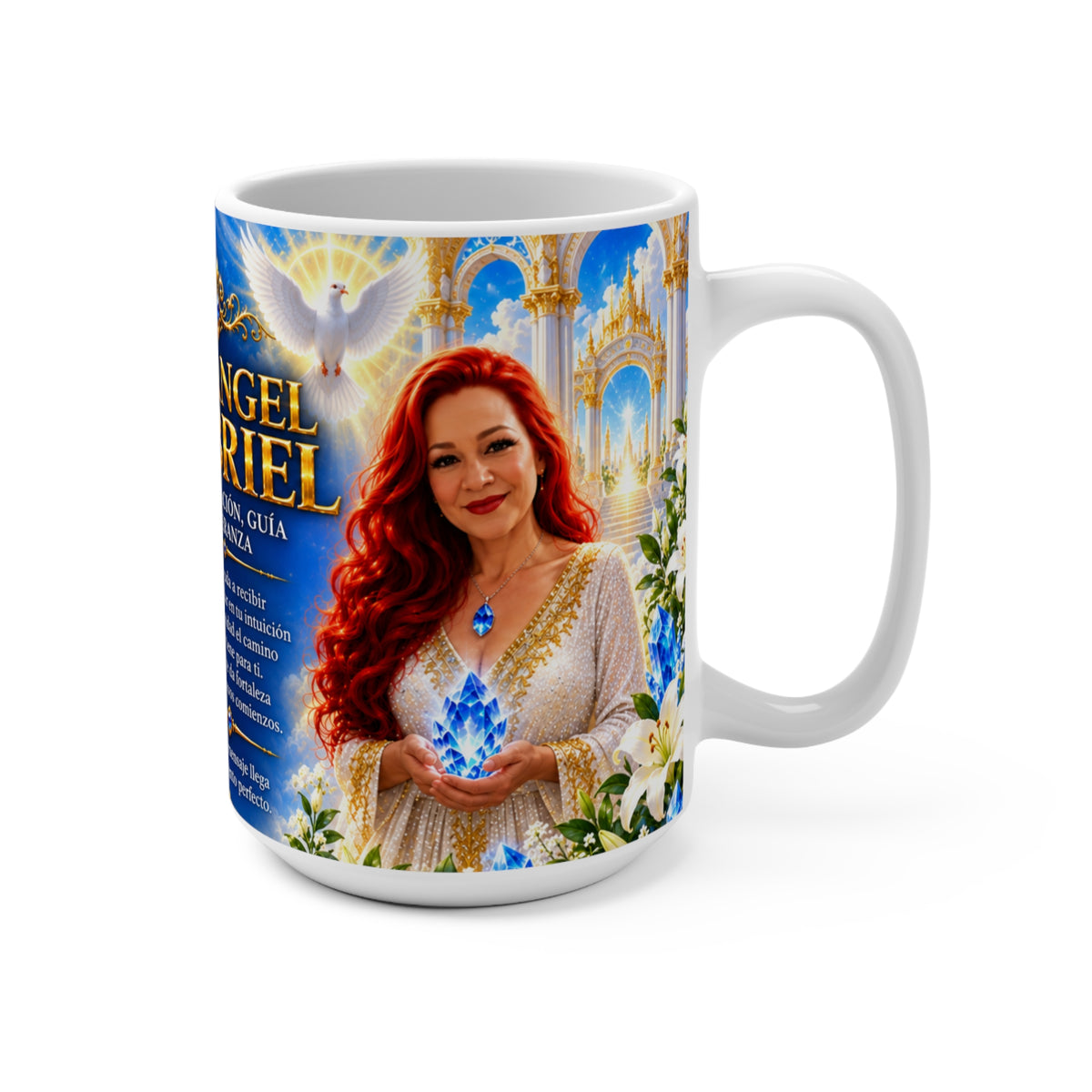 Taza Arcángel Gabriel 15 oz — Colección Tía Cielo Blue