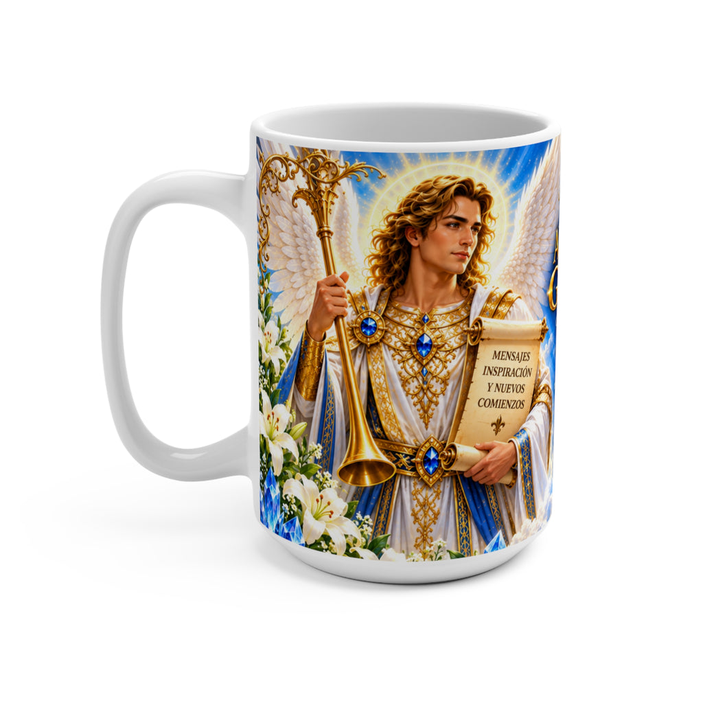 Taza Arcángel Gabriel 15 oz — Colección Tía Cielo Blue
