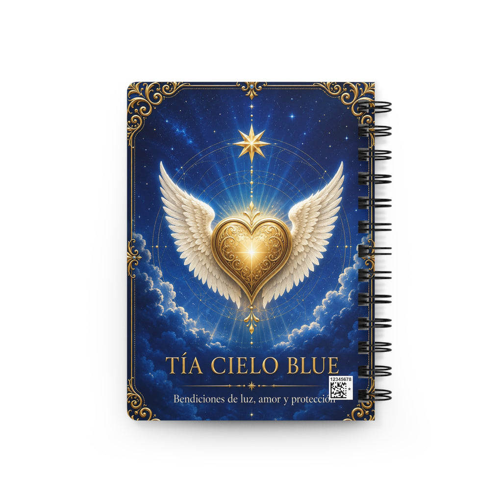 Oración de Sanación Spiral Journal — Tía Cielo Blue Prayer & Healing Notebook