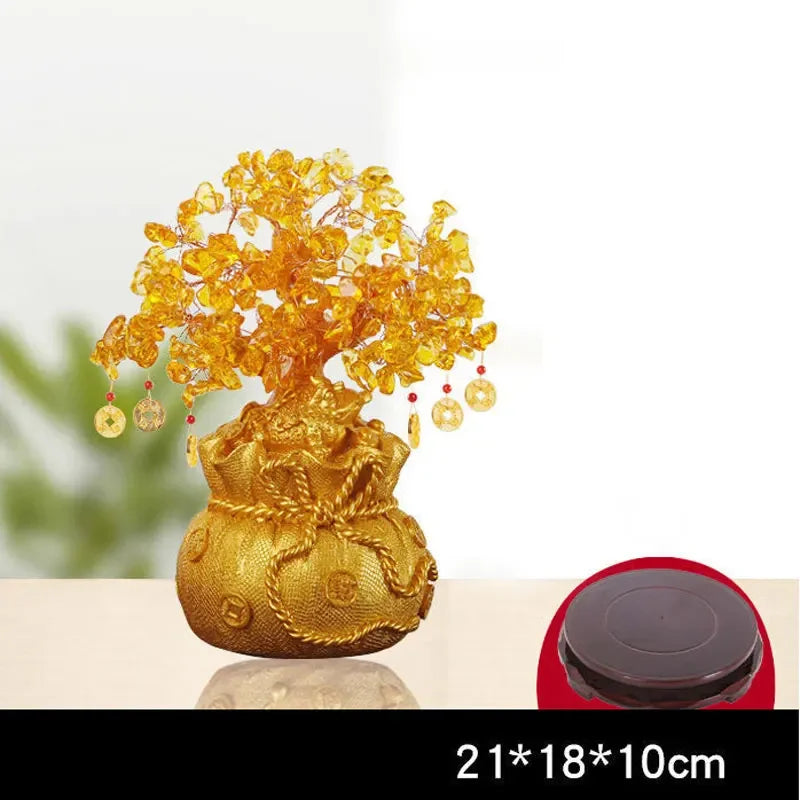🌳 Árbol del Dinero Feng Shui Dorado – Árbol de la Fortuna y Prosperidad