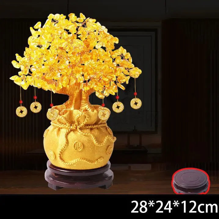 🌳 Árbol del Dinero Feng Shui Dorado – Árbol de la Fortuna y Prosperidad