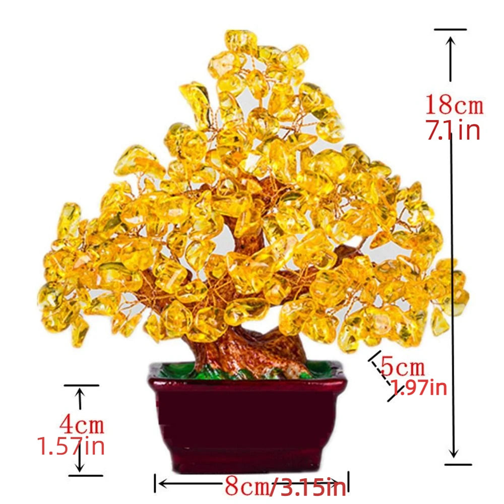 Árbol de la Prosperidad de 18 cm – Árbol del Dinero Feng Shui de la Suerte, Bonsái Decorativo para Hogar y Oficina