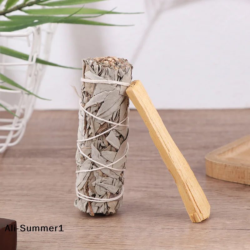 Atado de Salvia Blanca de California 10 cm – Sahumerio para Limpieza Energética, Aromaterapia, Meditación y Rituales Espirituales
