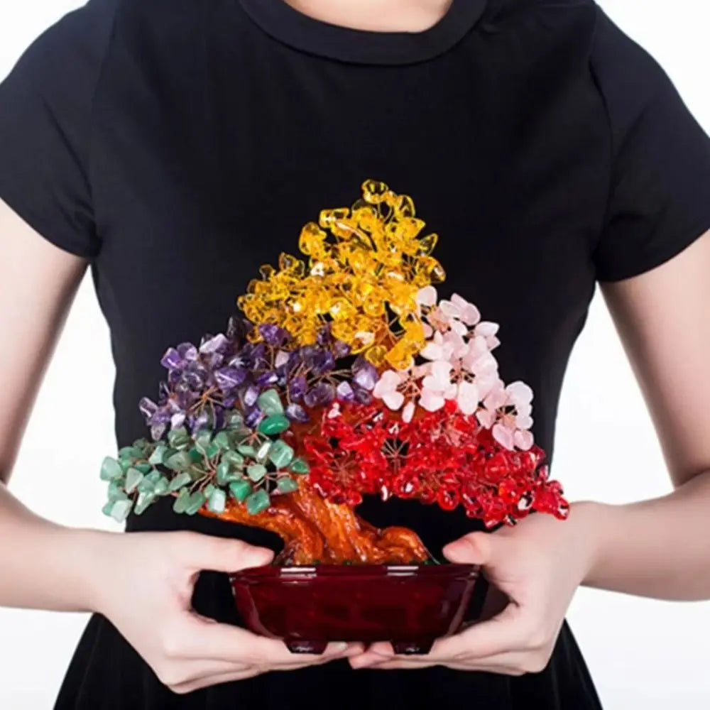 Árbol de la Prosperidad de 18 cm – Árbol del Dinero Feng Shui de la Suerte, Bonsái Decorativo para Hogar y Oficina