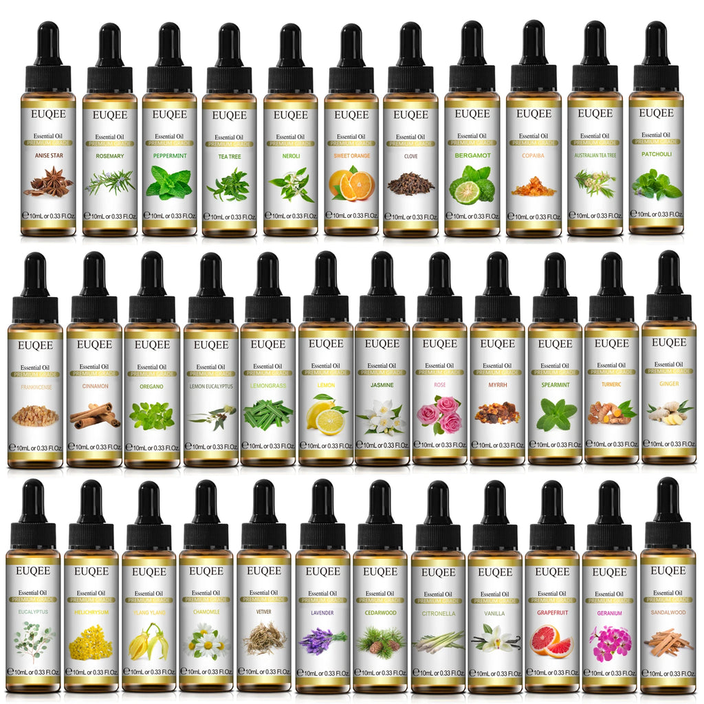 Aceite Esencial Puro EUQEE 10 ml – Palo Santo, Lavanda, Menta, Bergamota, Eucalipto, Canela y Cedro para Aromaterapia