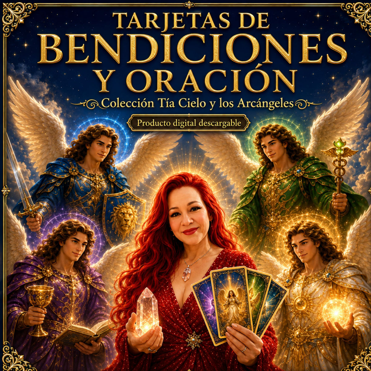 Producto digital TARJETAS DE BENDICIONES Y ORACIÓN – TÍA CIELO Y LOS ARCÁNGELES